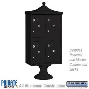 SALSBURY INDUSTRIES 3304R-BLK-P Outdoor Parcel Locker, 31 x 71.75 x 18.5 Inch Size, With Private Access, Black | CE7JHW