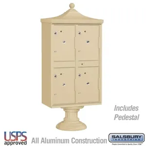 SALSBURY INDUSTRIES 3304R-SAN-U Outdoor Parcel Locker, 31 x 71.75 x 18.5 Inch Size, Sandstone | CE7JJD