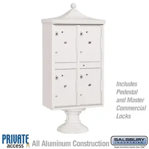 SALSBURY INDUSTRIES 3304R-WHT-P Outdoor Parcel Locker, 31 x 71.75 x 18.5 Inch Size, With Private Access | CE7JJE