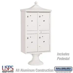 SALSBURY INDUSTRIES 3304R-WHT-U Outdoor Parcel Locker, 31 x 71.75 x 18.5 Inch Size | CE7JJF