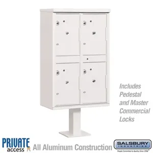 SALSBURY INDUSTRIES 3304WHT-P Outdoor Parcel Locker, 30.5 x 62 x 18 Inch Size, With Private Access | CE7HWY