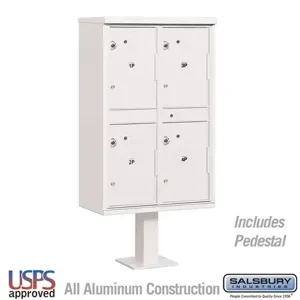 SALSBURY INDUSTRIES 3304WHT-U Outdoor Parcel Locker, 30.5 x 62 x 18 Inch Size, White | CE7HWZ