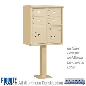 SALSBURY INDUSTRIES 3305SAN-P Cluster Box Unit, 30.5 x 62 x 18 Inch Size, With Private Access | CE7EUL