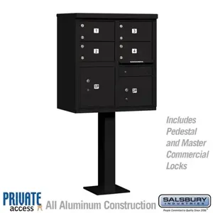 SALSBURY INDUSTRIES 3305BLK-P Cluster Box Unit, 30.5 x 62 x 18 Inch Size, With Private Access, Black | CE7EUC