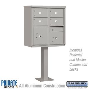 SALSBURY INDUSTRIES 3305GRY-P Cluster Box Unit, 30.5 x 62 x 18 Inch Size, With Private Access | CE7EUG