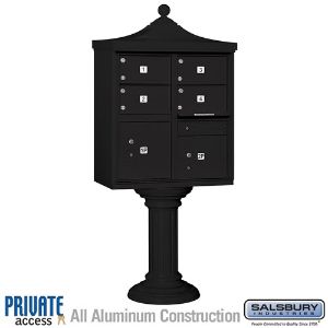 SALSBURY INDUSTRIES 3305R-BLK-P Cluster Box Unit, 31 x 71.75 x 18.5 Inch Size, With Private Access, Black | CE7JGZ