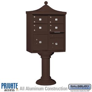SALSBURY INDUSTRIES 3305R-BRZ-P Cluster Box Unit, 31 x 71.75 x 18.5 Inch Size, With Private Access | CE7JHB