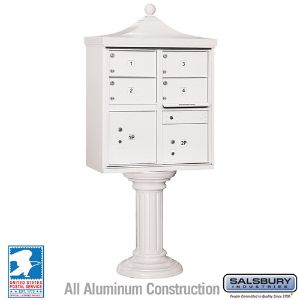 SALSBURY INDUSTRIES 3305R-WHT-U Cluster Box Unit, 31 x 71.75 x 18.5 Inch Size, 4 Doors, White | CE7JHJ