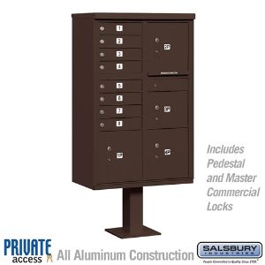 SALSBURY INDUSTRIES 3306BRZ-P Cluster Box Unit, 30.5 x 62 x 18 Inch Size, With Private Access | CE7EUZ