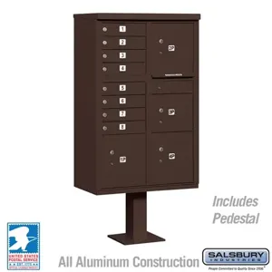 SALSBURY INDUSTRIES 3306BRZ-U Cluster Box Unit, 30.5 x 62 x 18 Inch Size, 8 Doors, Bronze | CE7EVA