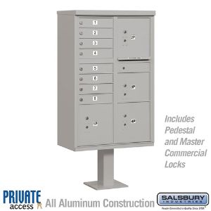 SALSBURY INDUSTRIES 3306GRY-P Cluster Box Unit, 30.5 x 62 x 18 Inch Size, With Private Access | CE7EVB