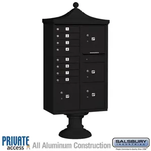 SALSBURY INDUSTRIES 3306R-BLK-P Cluster Box Unit, 31 x 71.75 x 18.5 Inch Size, With Private Access, Black | CE7JHK