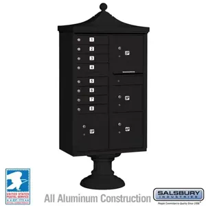 SALSBURY INDUSTRIES 3306R-BLK-U Cluster Box Unit, 31 x 71.75 x 18.5 Inch Size, 8 Doors, Black | CE7JHL