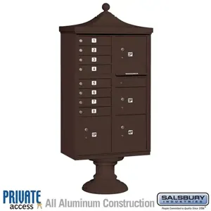 SALSBURY INDUSTRIES 3306R-BRZ-P Cluster Box Unit, 31 x 71.75 x 18.5 Inch Size, With Private Access | CE7JHM