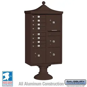 SALSBURY INDUSTRIES 3306R-BRZ-U Cluster Box Unit, 31 x 71.75 x 18.5 Inch Size, 8 Doors, Bronze | CE7JHN