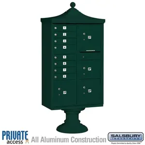 SALSBURY INDUSTRIES 3306R-GRN-P Cluster Box Unit, 31 x 71.75 x 18.5 Inch Size, With Private Access | CE7JHP