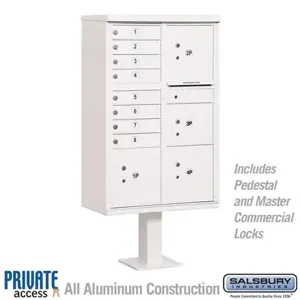 SALSBURY INDUSTRIES 3306WHT-P Cluster Box Unit, 30.5 x 62 x 18 Inch Size, With Private Access | CE7EVH