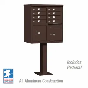 SALSBURY INDUSTRIES 3308BRZ-U Cluster Box Unit, 30.5 x 62 x 18 Inch Size, 8 Doors, Bronze | CE7EUR