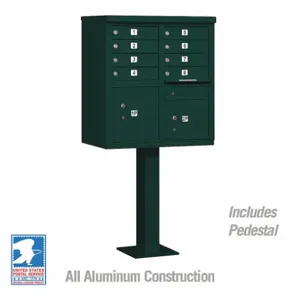 SALSBURY INDUSTRIES 3308GRN-U Cluster Box Unit, 30.5 x 62 x 18 Inch Size, 8 Doors, Green | CE7EUU