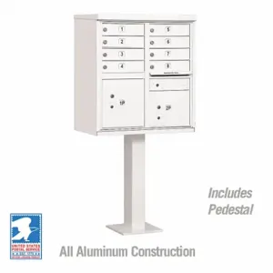 SALSBURY INDUSTRIES 3308WHT-U Cluster Box Unit, White, 10 Doors, 18 Inch Width | CE7EUW 48TJ65