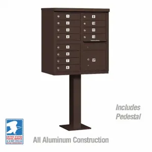 SALSBURY INDUSTRIES 3312BRZ-U Cluster Box Unit, 30.5 x 62 x 18 Inch Size, 12 Doors, Bronze | CE7ETJ