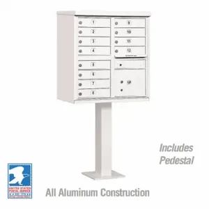 SALSBURY INDUSTRIES 3312WHT-U Cluster Box Unit, 30.5 x 62 x 18 Inch Size, 12 Doors, White | CE7ETN