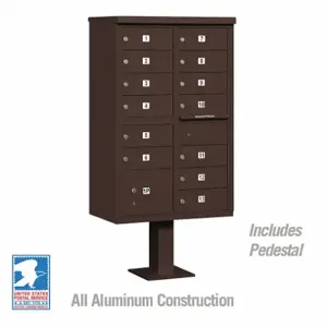 SALSBURY INDUSTRIES 3313BRZ-U Cluster Box Unit, 30.5 x 62 x 18 Inch Size, 13 Doors, Bronze | CE7ETQ