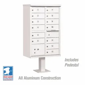 SALSBURY INDUSTRIES 3313WHT-U Cluster Box Unit, 30.5 x 62 x 18 Inch Size, 13 Doors, White | CE7ETV