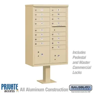 SALSBURY INDUSTRIES 3316 Cluster Box Unit, 30.5 x 62 x 18 Inch Size, With Private Access | CE7ETD