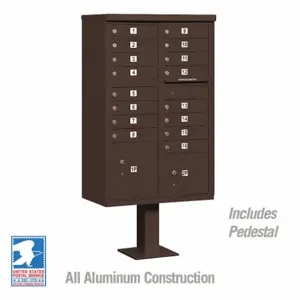 SALSBURY INDUSTRIES 3316BRZ-U Cluster Box Unit, 30.5 x 62 x 18 Inch Size, 16 Doors, Bronze | CE7ETX