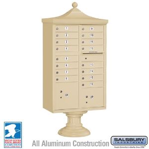 SALSBURY INDUSTRIES 3316R Decorative Mailbox Cluster Box Unit, 31 x 71.75 x 18.5 Inch Size | CE7JGM