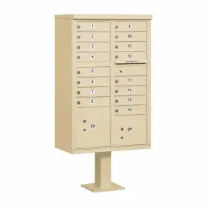 SALSBURY INDUSTRIES 3316SAN-U Cluster Box Unit, 18 Doors, Sandstone | CE7EUA 48TJ79