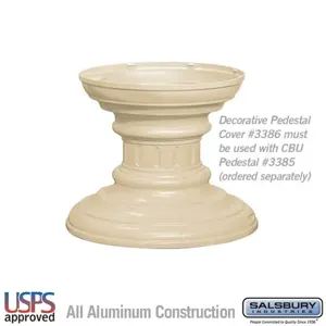 SALSBURY INDUSTRIES 3386 Pedestal Cover, 17.75 x 13.75 x 17.375 Inch Size | CE7ENN