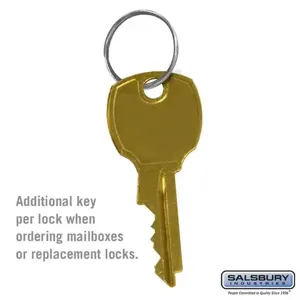 SALSBURY INDUSTRIES 3398 Additional Key, 0.5 x 2 x 0.25 Inch Size | CE7EJW