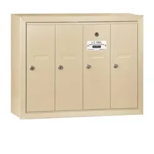 SALSBURY INDUSTRIES 3504SSU Vertical Mailbox, 24.25 x 19 x 7.5 Inch Size, Sandstone, 4 Door | CE7JYR