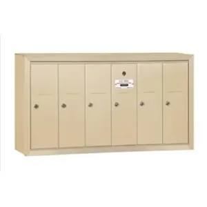 SALSBURY INDUSTRIES 3506SSU Vertical Mailbox, 35.25 x 19 x 7.5 Inch Size, Sandstone, 6 Door | CE7JYY