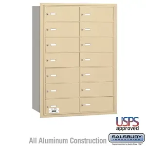 SALSBURY INDUSTRIES 3614SRU Horizontal Mailbox, 29.25 x 40.75 x 16.5 Inch Size, Sandstone, Rear Loading | CE7DZZ