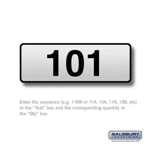 SALSBURY INDUSTRIES 3567 Custom Engraved Self Adhesive Placard, 2.5 x 0.625 x 0.15 Inch Size | CE7GVB