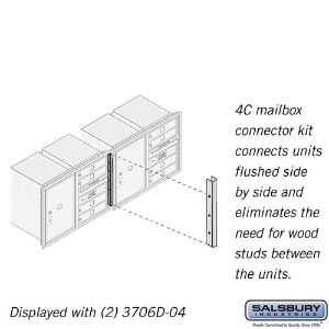 SALSBURY INDUSTRIES 3706CK Horizontaler Briefkasten-Anschlusssatz, 1 x 20.87 x 1.5 Zoll Größe, versenkt montiert | CE7JFT