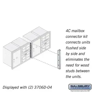 SALSBURY INDUSTRIES 3706CK Horizontal Mailbox Connector Kit, 1 x 20.87 x 1.5 Inch Size, Recessed Mounted | CE7JFT