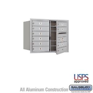 SALSBURY INDUSTRIES 3706D-10 Standard Horizontal MailBox, 4C, 31.125 x 23.5 x 17 Inch Size, 6 Door High | CE7JBL