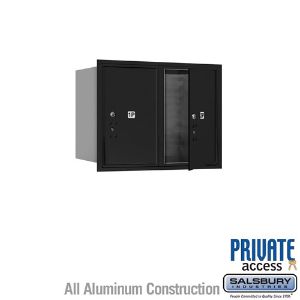 SALSBURY INDUSTRIES 3706D-2PBFP Outdoor Parcel Locker, 31.125 x 23.5 x 17 Inch Size, With Private Access, Black | CE7EFV