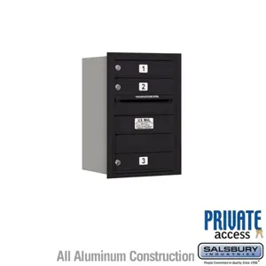 SALSBURY INDUSTRIES 3706S-03BRP Standard Horizontal MailBox, 4C, 16.37 x 23.5 x 17 Inch Size, 6 Door High, Black | CE7EEL