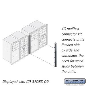 SALSBURY INDUSTRIES 3708CK Horizontal Mailbox Connector Kit, 1 x 27.12 x 1.5 Inch Size, Recessed Mounted | CE7JFV