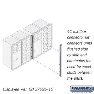 SALSBURY INDUSTRIES 3709CK Horizontal Mailbox Connector Kit, 1 x 30.25 x 1.5 Inch Size, Recessed Mounted | CE7JFW