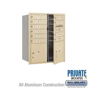 SALSBURY INDUSTRIES 3710D-10SFP Standard Horizontal MailBox, 4C, 31.12 x 37.5 x 17 Inch Size, 10 Door, Sandstone | CE7XUD