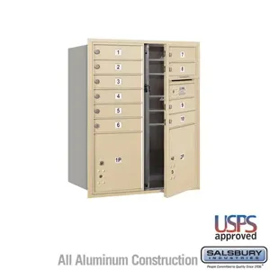 SALSBURY INDUSTRIES 3710D-10SFU Standard Horizontal MailBox, 4C, 31.12 x 37.5 x 17 Inch Size, 10 Door, Sandstone | CE7XUF