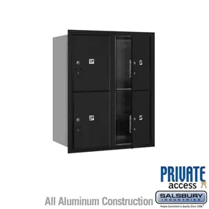 SALSBURY INDUSTRIES 3710D-4PBFP Outdoor Parcel Locker, 31.125 x 37.5 x 17 Inch Size, 10 Door High, Black | CE7XVE