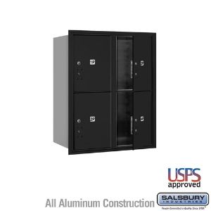 SALSBURY INDUSTRIES 3710D-4PBFU Outdoor Parcel Locker, 31.125 x 37.5 x 17 Inch Size, 10 Door High, Black | CE7XVG