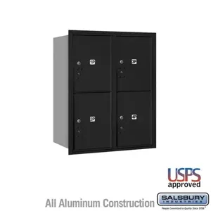 SALSBURY INDUSTRIES 3710D-4PBRU Outdoor Parcel Locker, 31.125 x 37.5 x 17 Inch Size, 10 Door High, Black | CE7XVH